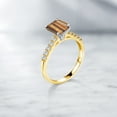 thumbnail image 4 of Gem Stone King 2.20 Ct Brown Tiger Eye E-F Lab Grown Diamond 10K Yellow and White Gold Ring, 4 of 4