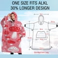 thumbnail image 4 of Oversized Wearable Blanket Hoodie,Red Mushroom Pattern Pink Pattern Sherpa Blanket Hoodie with Super Pockets,Super Warm Fuzzy Pullover for Women & Men, 4 of 6