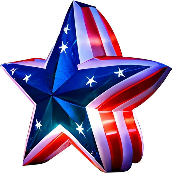 4th of July Inflatables Outdoor Holiday Yard Decorations6FT USA Star with Built-in LED Lights for Lawn Garden