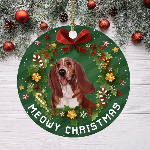 Navidad divertida decoración Navidad perro patrón colgante árbol de Navidad adornos Wmkox8yii gf6017