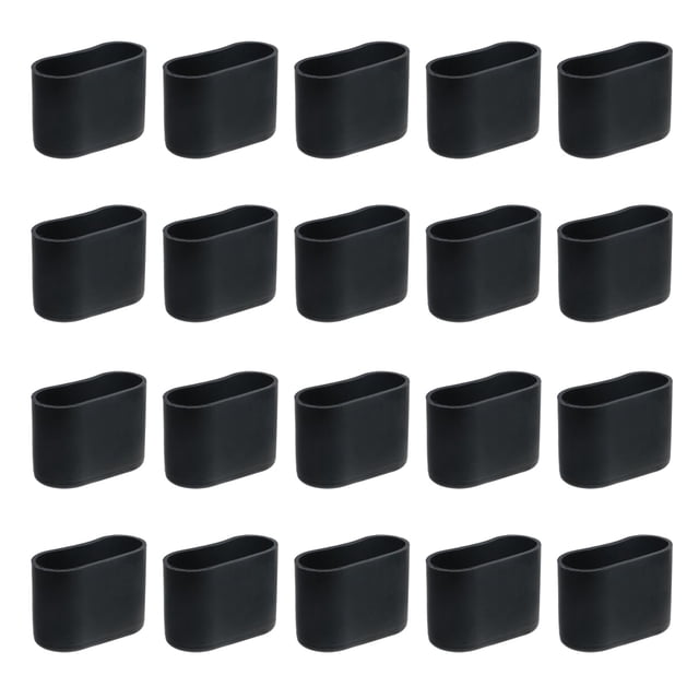 Funda para patas de muebles Geesatis ovalada 3,3 x 1,5 cm, 20 piezas, negra