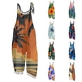 thumbnail image 2 of Iaqnaocc Hawaiian Jumpsuits for Women Summer Plus Size Boho Beach Vacation Womens Romper Sleeveless Tropical Jumpsuits Rompers Loose Fit Spaghetti Strap Overalls for Women Pink S, 2 of 6