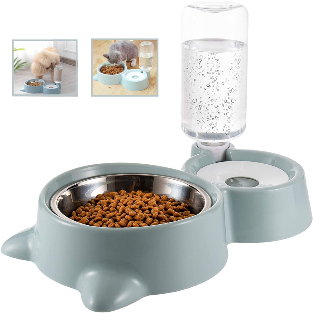 RangTouek Cat Small Dog Bowls 2 in 1 Water Food Bowl Anti Spill Stable Design Separation Double