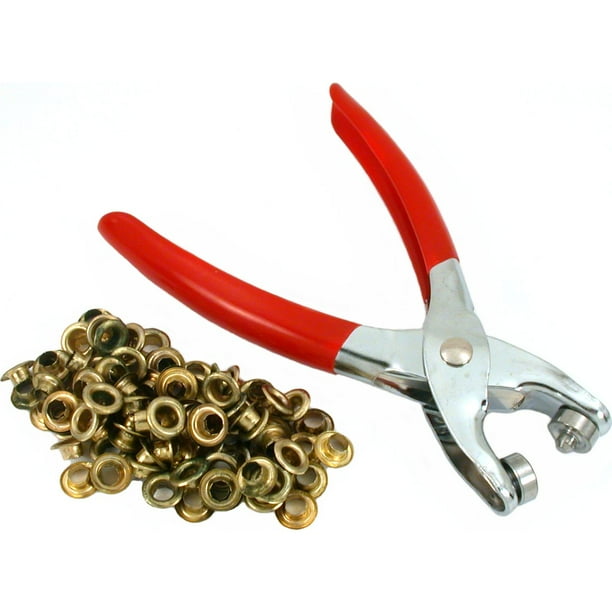 Eyelet Punch Tool Kit, Preciva 10mm Hole Punching Plier With 500pcs Metal Eyelets, Handheld Hole Puncher Plier, Grommet Press Tool Kit For Poster, Banner, Cardboard