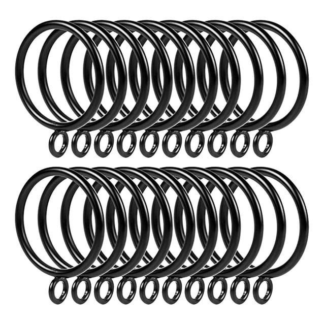 24 Pcs Anneaux de Rideau Durables Attache de Rideau Pratique Pince à Rideau Crochet Crochet de Suspension de Rideau pour la Maison (Noir 38MM)
