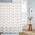 thumbnail image 4 of Cream Stripe Shower Curtains for Bathroom, Modern Abstract Waves Beige Striped Waterproof Fabric Shower Curtain, Decorative Bathroom Curtain for Bathtub, 72"x84" , No Hooks Included, 4 of 9