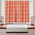 thumbnail image 2 of Ambesonne Burnt Orange Kitchen Curtains, Tropical Hibiscus, 55"x39", Burnt Orange and White, 2 of 3