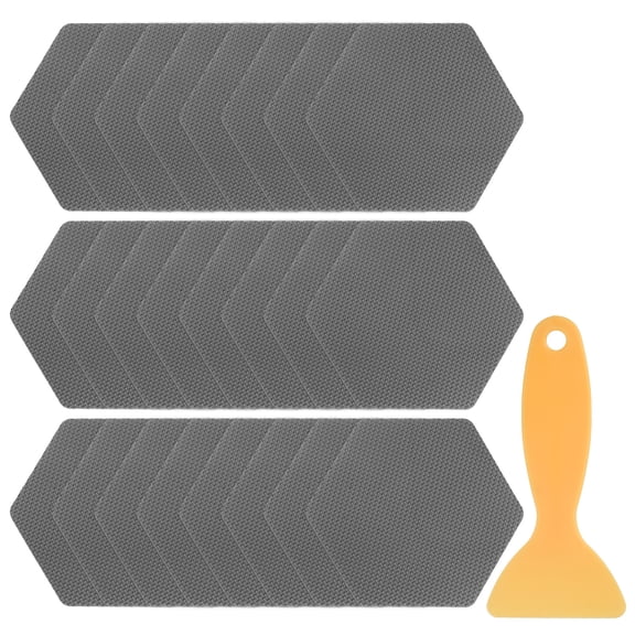 Uxcell 24pcs Non-Slip Bathtub Stickers Set 3.15" Hexagon Shower Sticker Gray