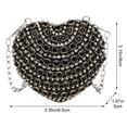 thumbnail image 3 of Jiibva Luxury Rhinestone Evening Party Bag Heart Shaped Diamond Embellished Purse Sparkling Single Shoulder Banquet Chain Bag Mini Wallet for Dinner and Wedding, 3 of 7