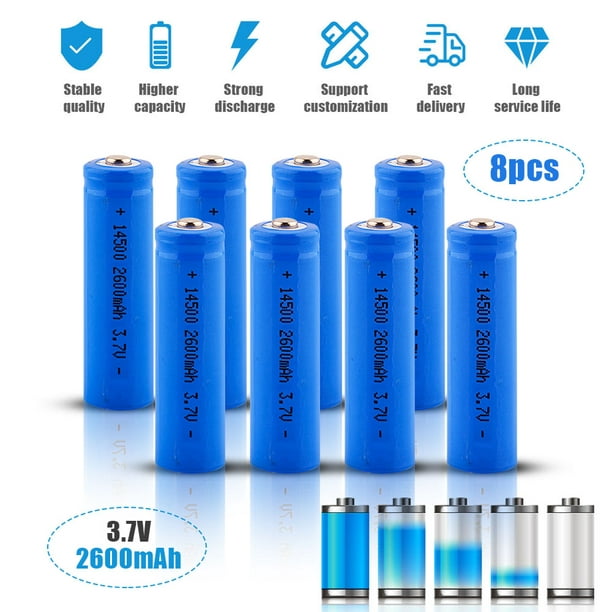 Gallo enchufe Ahora DFITO 14500 Battery 14500 Rechargeable Battery 3.7V 2600mah Ideal for RC  Car Electric Toothbrush, 8 Pack - Walmart.com