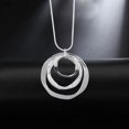 thumbnail image 2 of Colgante circular de Plata de Ley 925 para mujer, colgante de 40-75cm para boda, joyería de moda, venta al por mayor, 2 of 2