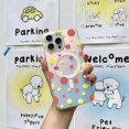 thumbnail image 2 of Compatible with iPhone 15 Pro Max Cute Case Wave Dot Pattern Magnetic Laser Holography Bling Frosting Funny Fashion Protection Shockproof Cover for Women Girls Yellow, 2 of 12