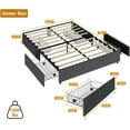 thumbnail image 2 of Upholstered Platform Bed Frame Queen Size with 4 Storage Drawers, Queen Platform Bed Frame with Mattress Foundation Strong Wooden Slats Support, Queen Size Bed Frame No Box Spring Needed, 2 of 7
