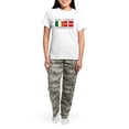 thumbnail image 4 of CafePress - Irish Danish Heritage Flags Women's Light Pajamas - Women's Short Sleeve Print T-Shirt and Pants Light Cotton Pajama Set, 4 of 7