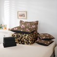 thumbnail image 6 of Manfei Brown Leopard Pattern 7pcs Queen Bedding,Pink Coquette Bowknot Bedding Comforter Set Queen,Black Reversible, 6 of 7