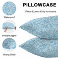 thumbnail image 5 of Throw Pillow Covers 18x18 Inch Set of 2, Blue Spring Floral Waterproof Outdoor Pillow Covers, Farmhouse Flowers Elegant Pastoral Decorative Cushion Pillowcases for Couch, Sofa, Bed, Garden, Patio, 5 of 9