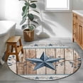 thumbnail image 4 of Texas Star Rustic Round Rug 3ft Washable Circle Entryway Rugs Non Slip Country Blue Berry Brown Wooden Plank Area Rug Indoor Floor Carpet for Bedroom Kitchen Living Room Home Office Dining Room, 4 of 8