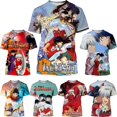 thumbnail image 2 of Camiseta De Manga Corta Con Estampado 3d casual inuyasha Para Hombres, 2 of 4