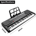 thumbnail image 6 of iMeshbean Keyboard piano 61-Key Electronic Piano Keyboard Music Keyboard Electric Keyboard Digital Piano for Beginners with Built-in Dual Speakers, Microphone & Display Panel, Black, 6 of 13