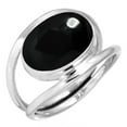 thumbnail image 1 of 925 Sterling Silver Ring For Women - Girls Natural Black Onyx Gemstone Silver Ring Size 7.5 July Birthstone Hand Made Silver Ring Size 7.5 Mothers' Day Gift For Mother Gemstone 925 Silver Jewelry, 1 of 5