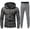 Grey, variant on Men's Suits Product Title for Winter Set Hooded Sweatshirt and Casual Pants Ensemble Solid Color Two Piece Classic Style for Men Black XL