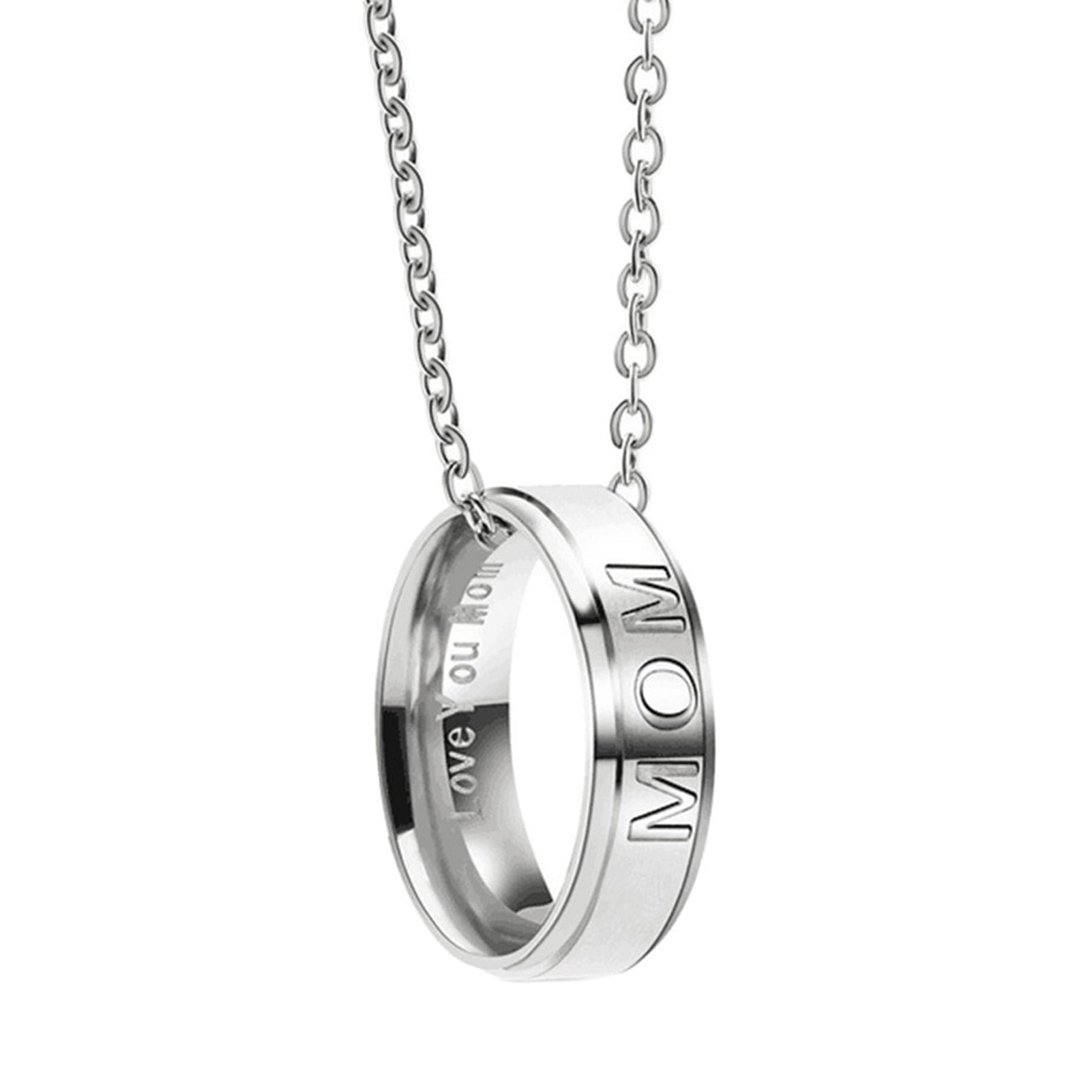 YOZUMD Necklace,DAD MOM Carved Letters 
