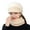 Beige, variant on UDIYO 2Pcs/Set Winter Hat Neck Warmer Knitted Peaked Flower Pompom Decor Fuzzy Stretchy Warm Solid Color Winter Thermal Middle-aged Women Cap Scarf Kit for Outdoor