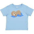 thumbnail image 3 of Inktastic Cute Baby Sloth Sleeping on Blue Pillow Boys or Girls Baby T-Shirt, 3 of 5