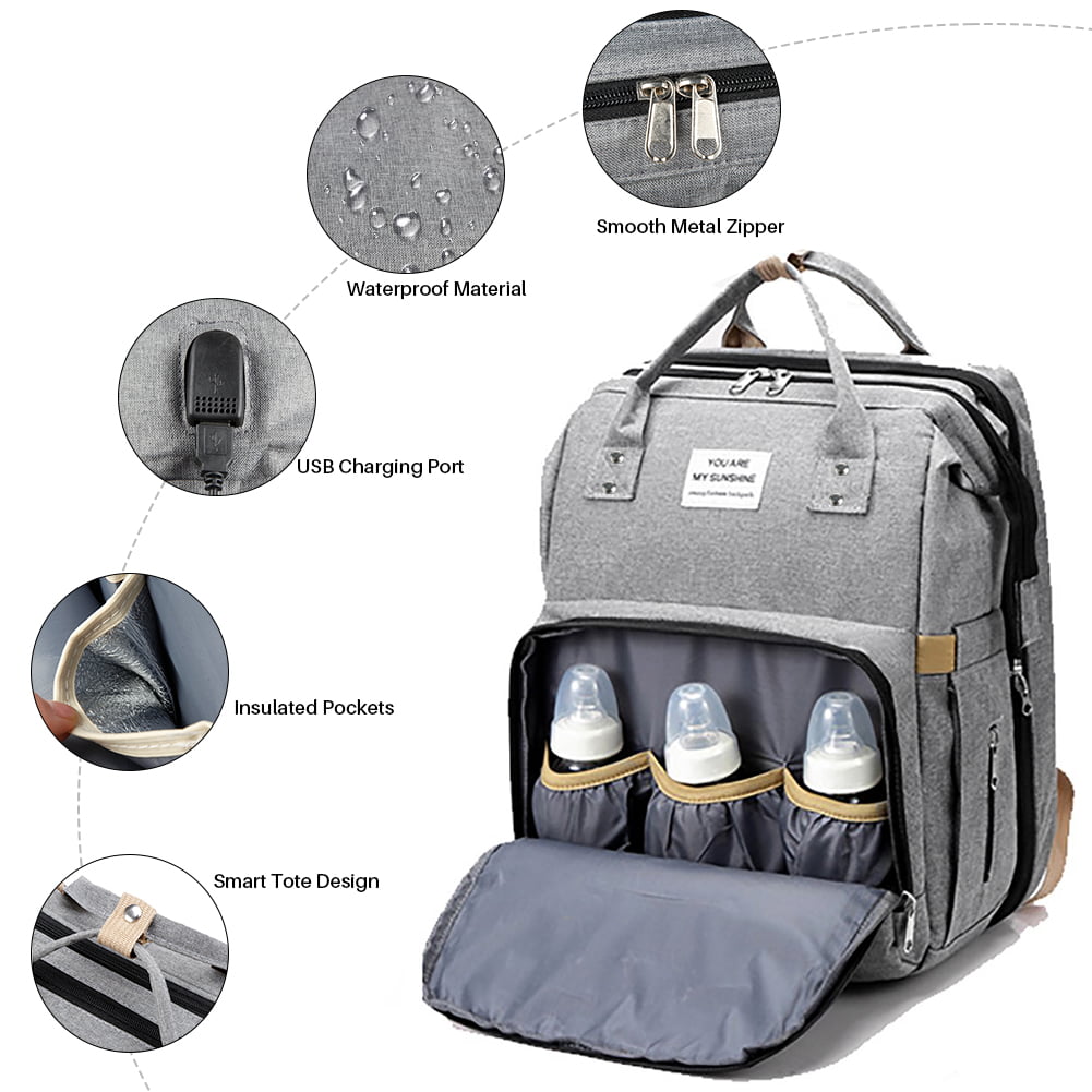 BÉIS 'The Kids Backpack' in Grey - Cool Travel Backpacks For Kids