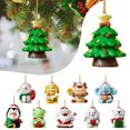 thumbnail image 2 of CSChome Christmas Pendant Decorations Christmas Tree Pendant Snowman Shape Good Detail Colorfast Hanging Home Decor New Year Gift Ornament (Car), 2 of 6