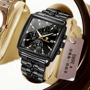 Men's business steel belt quartz fashion three-eye six-pin watch