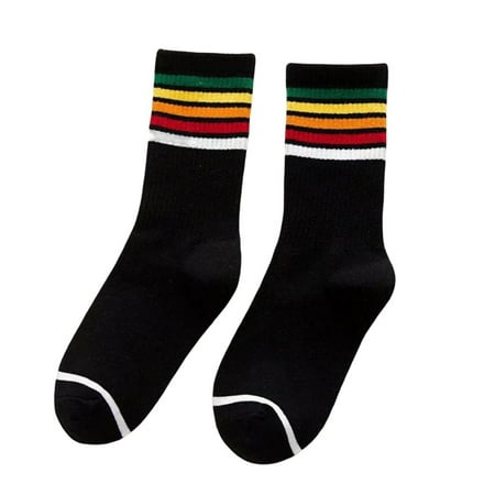 

Zhiyuan 1 Pair Women Stocking Anti-pilling Portable Comfortable Rich Colors Soft Pure Cotton Super Breathable Rainbow Color Anti-falling Lady Stocking Daily Clothes