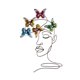 thumbnail image 5 of Metal Wall Art Abstract Line Person Butterflies Decoración de pared, escultura de pared, adorno colgante para la oficina del dormitorio interior, 5 of 7