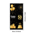 thumbnail image 3 of Golden 50th Birthday Celebration Banner Backdrop Party Decorations Happy Birthday Cheers to 50 Years Photography Props Birthday Party Decor Background, 3 of 4