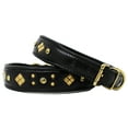 thumbnail image 2 of Large 21''- 25'' Soft Genuine Leather Rhinestone Padded Dog Puppy Collar  60AA233BK, 2 of 2