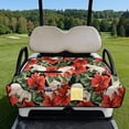 thumbnail image 2 of Psesaysky Golf Cart Seat Covers with Extra Handle, Tropical Portable Golf Seat Towel Blanket, Non-slip Back, All Seasons Fit for EZGO, Yamaha, Club Car Front Seats, Red Hibiscus Flower, 2 of 8