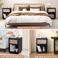 thumbnail image 6 of Wirrytor Rattan Night Stands Set of 2, Farmhouse Nightstand Bedside Table with Drawer and Storage Shelf, Boho End Side Table for Bedroom, Small Space, Black, 6 of 9