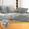 thumbnail image 5 of Aukfa 141" U Shaped Cloud Couch Oversized 6 Seat Sectional Sofa with USB&Cupholdes Storage Console for Living Room, Corduroy, Light Gray, 5 of 10
