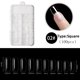 thumbnail image 1 of 100 unids/caja de uñas postizas naturales, blanco claro, extensión de cobertura completa, puntas de uñas postizas, pegatina completa de gota de agua en forma de T para uñas Tan Jianjun unisex, 1 of 2