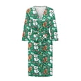 thumbnail image 3 of Yuyamidu Snowman Robe Christmas Long Gowns for Women Sleepwear Ladies Kimono Dress Gingerbread Man Long Sleeve Bathrobe Green Nightgown Sleepwear Size M, 3 of 7