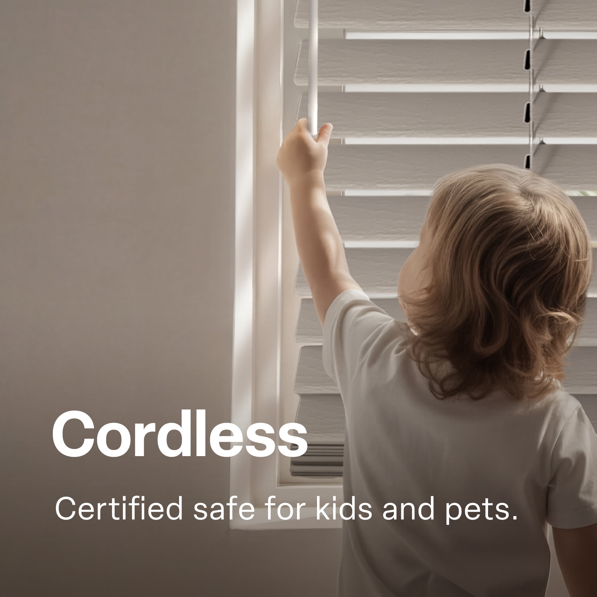 Regal Estate Faux Wood Blinds, Cordless 2 Inch Faux Wood Blinds for Windows, Moisture Resistant Faux Blinds, 62" W x 60" H, White