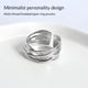 thumbnail image 3 of Anillos ajustables Qarigey de cobre abierto a la moda para fiesta de disfraces color Oro blanco, 3 of 6