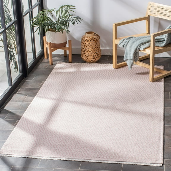 SAFAVIEH Augustine Caylee Diamond Area Rug, Pink/Ivory, 6'7" x 6'7" Square