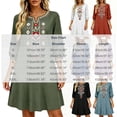 thumbnail image 3 of Womens Dresses Sawvnm Women's Boho Embroidered Tunic Dress V Neck 3/4 Sleeve Casual Loose Mini Dress For Summer Beach, 3 of 6