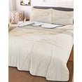 thumbnail image 3 of Quilts Twin-XL Size Bedding Set, Marble Beige Lightweight Quilted Comforter, Modern Abstract Ink Painting Luxury Soft Reversible Bedspread Coverlet with Pillow Covers for All Season, 68" x 98", 3 of 7