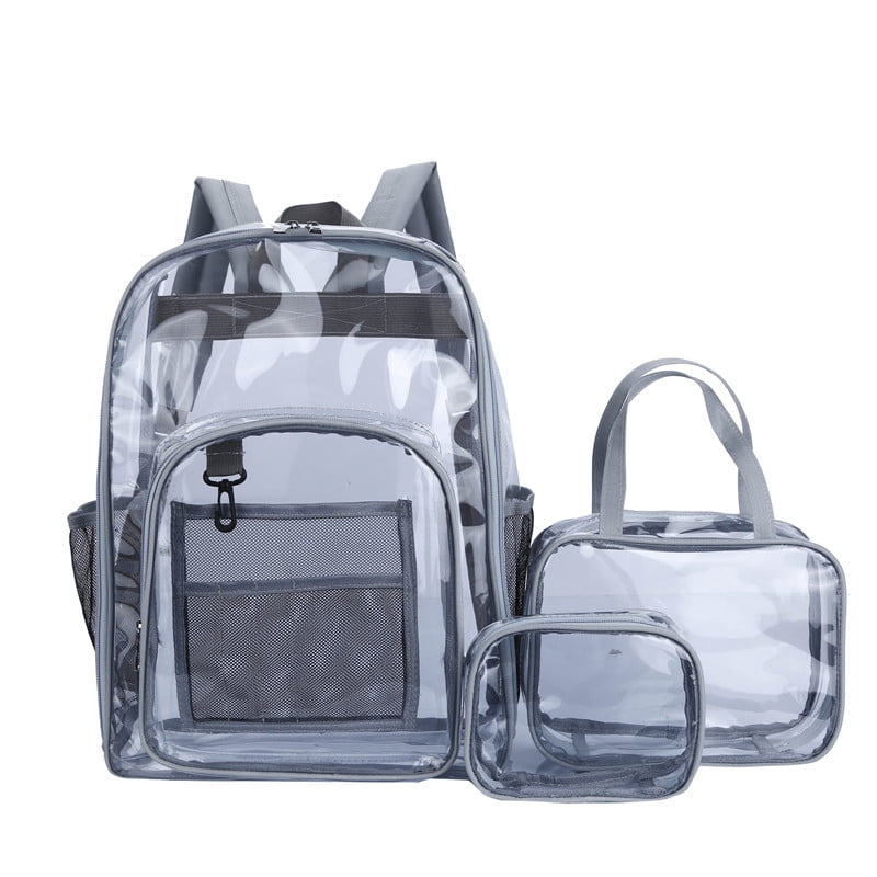 Sameno Clear Bag ♦ Transparent Mesh Backpacd Student School Bag Unisex Sports Travel Storage Rucksack Stadium Approved 