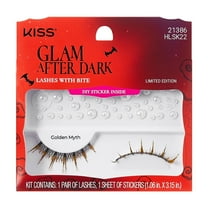 KISS Halloween False Eyelashes, ‘Golden Myth’, 7mm-12mm, Spiky Volume, 1 Pair KISS Lashes