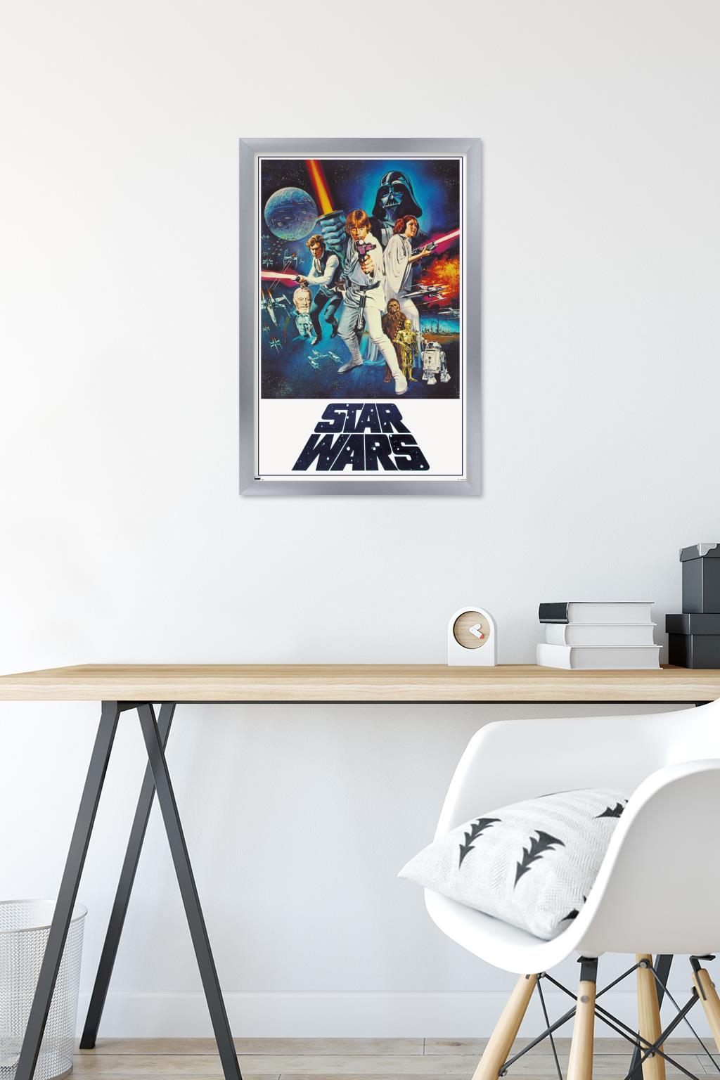 Star Wars: A New Hope - One Sheet (No Billing Block) Wall Poster, 14.725" x 22.375" Framed