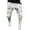 White, variant on IROINNID Mens Cargo Pants Solid Color Wide Pocket Lace-Up Cotton Hemp Full Length Pants Elastic Waist Pants