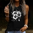thumbnail image 4 of Flowers Print Tank Top for Women Summer Sleeveless Tops Casual Cute Graphic Tanks Loose Fit Vintage Vacation Shirt, 4 of 4